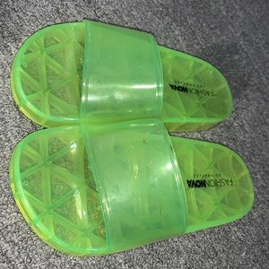 Fashion Nova Womens Size 6 Neon Slides